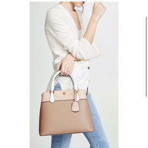 Tory Burch Robinson Color Block Triple Compartment Tote